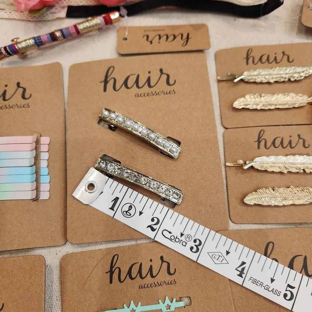 New Large Lot of Assorted Hair Accessories Scrunchi Clips Barrettes Bobby Pins